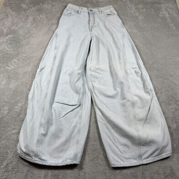 We The Free Denim - Free People We The Free Westward Demi Jeans Women 25 Light Blue Wide Leg Barrel